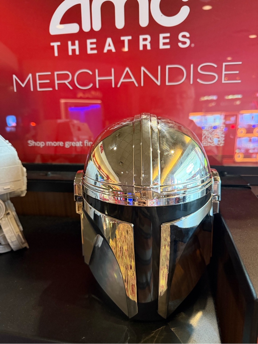 The Mandalorian Chrome Helmet - Silver & Black AMC